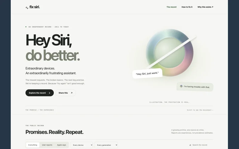 Fix Siri: Hé Siri, dat kan beter. Een overzicht van Siri-fouten en beloften van Apple, met bronvermeldingen.
